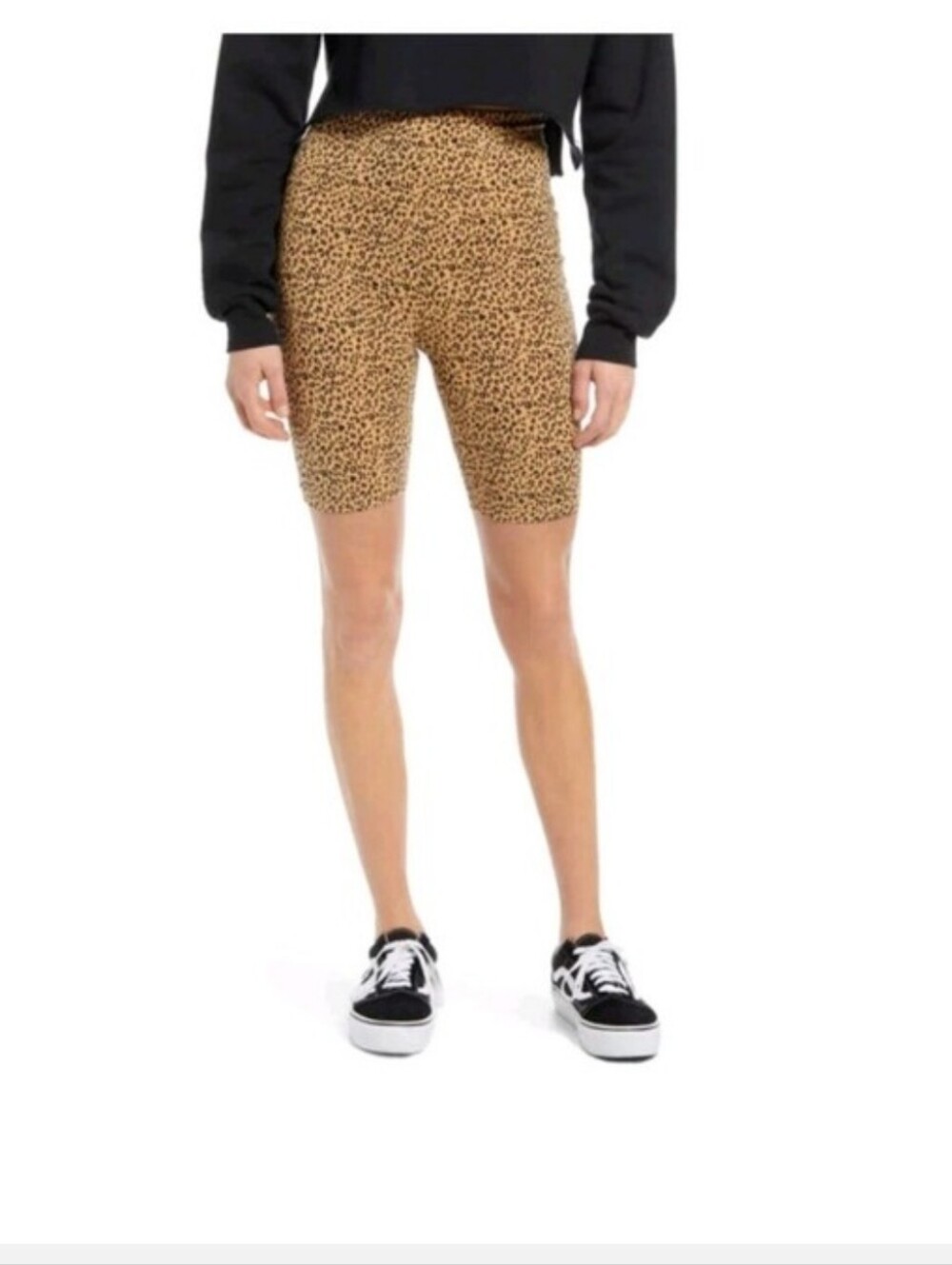 BP Womens Bike Shorts Leopard Print Size Small Brown